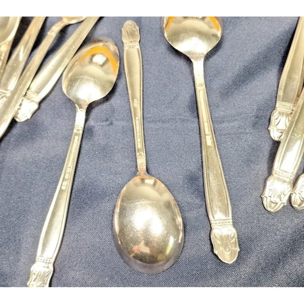 Holmes & Danish Princess Silverplate Flatware in Case 50‎ Pieces Wood Box